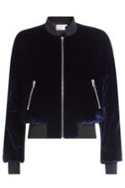 T By Alexander Wang T By Alexander Wang Velvet Bomber Jacket With Silk