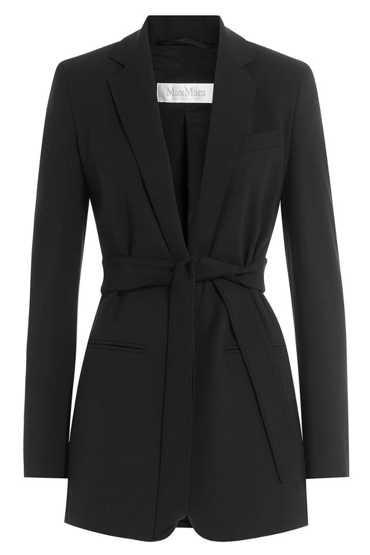 Max Mara Max Mara Stretch Wool Belted Blazer