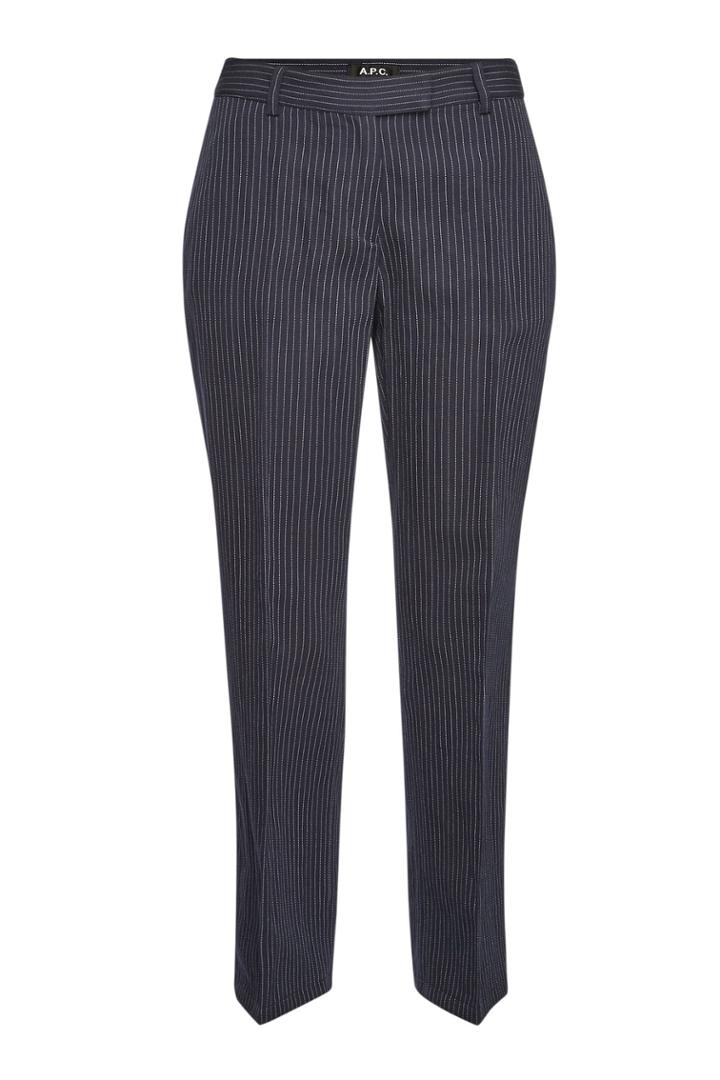 A.p.c. A.p.c. Cotton-linen Cece Cropped Pinstripe Pants