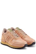 Valentino Valentino Suede/leather Rockstud Sneaker - Rose