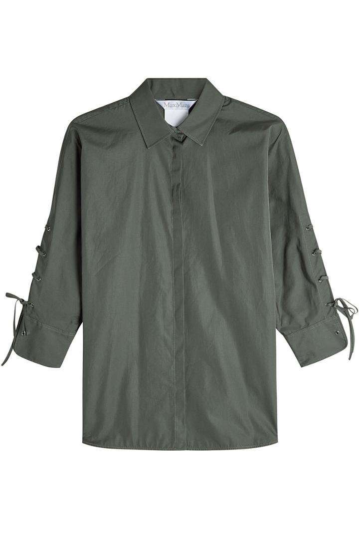 Max Mara Max Mara Cotton Shirt With Lace-up Detail