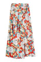 Diane Von Furstenberg Diane Von Furstenberg D Ring Printed Silk Midi Skirt