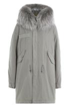 Mr & Mrs Italy Mr & Mrs Italy Cotton Parka With Raccoon Fur - Grey