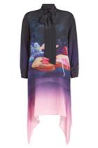 Mary Katrantzou Mary Katrantzou Printed Silk Dress With Handkerchief Hem
