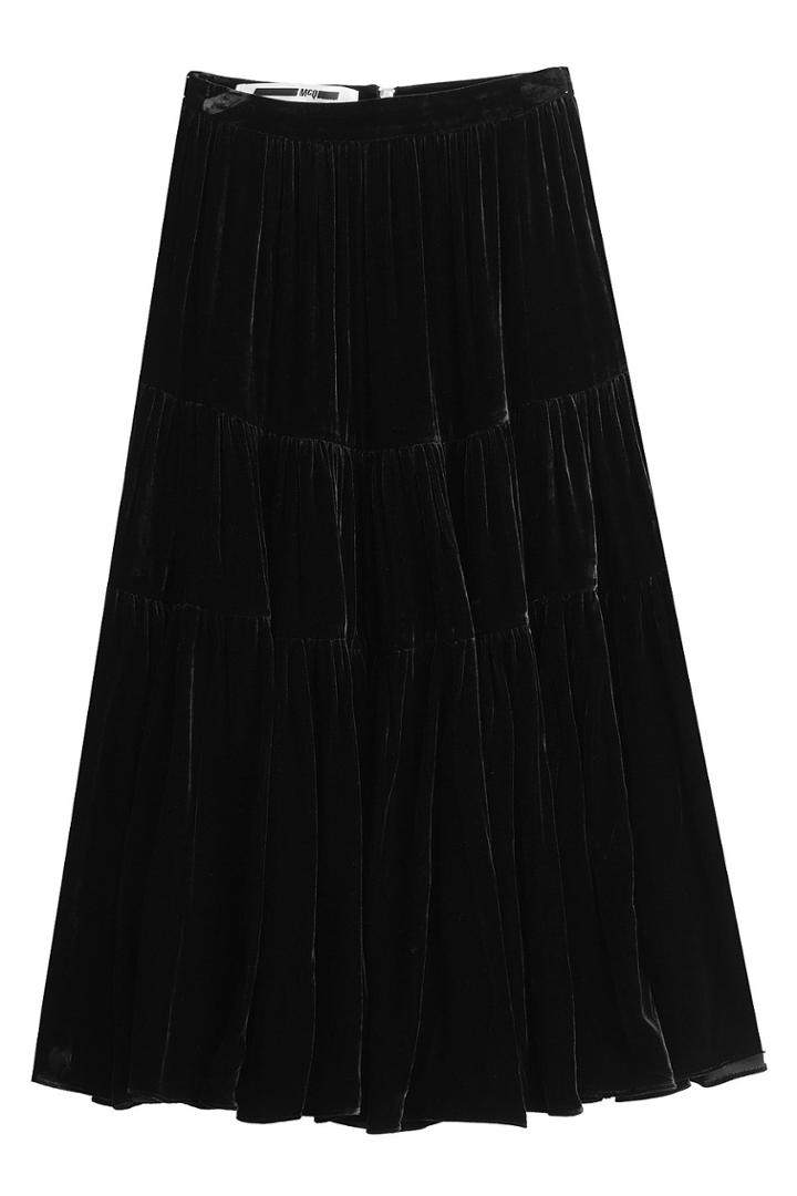 Mcq Alexander Mcqueen Mcq Alexander Mcqueen Velvet Midi Skirt With Silk