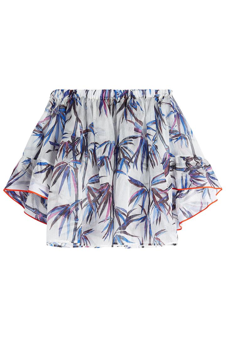 Emilio Pucci Emilio Pucci Printed Off-the-shoulder Top - White