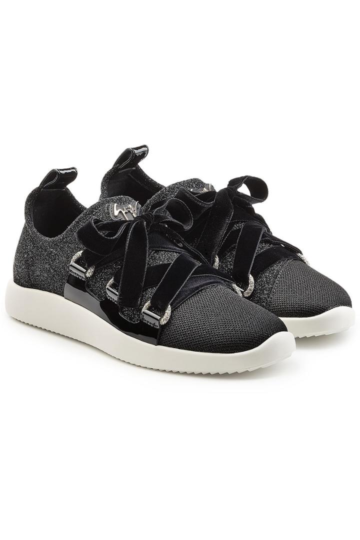 Giuseppe Zanotti Giuseppe Zanotti Fabric Sneakers With Velvet Laces
