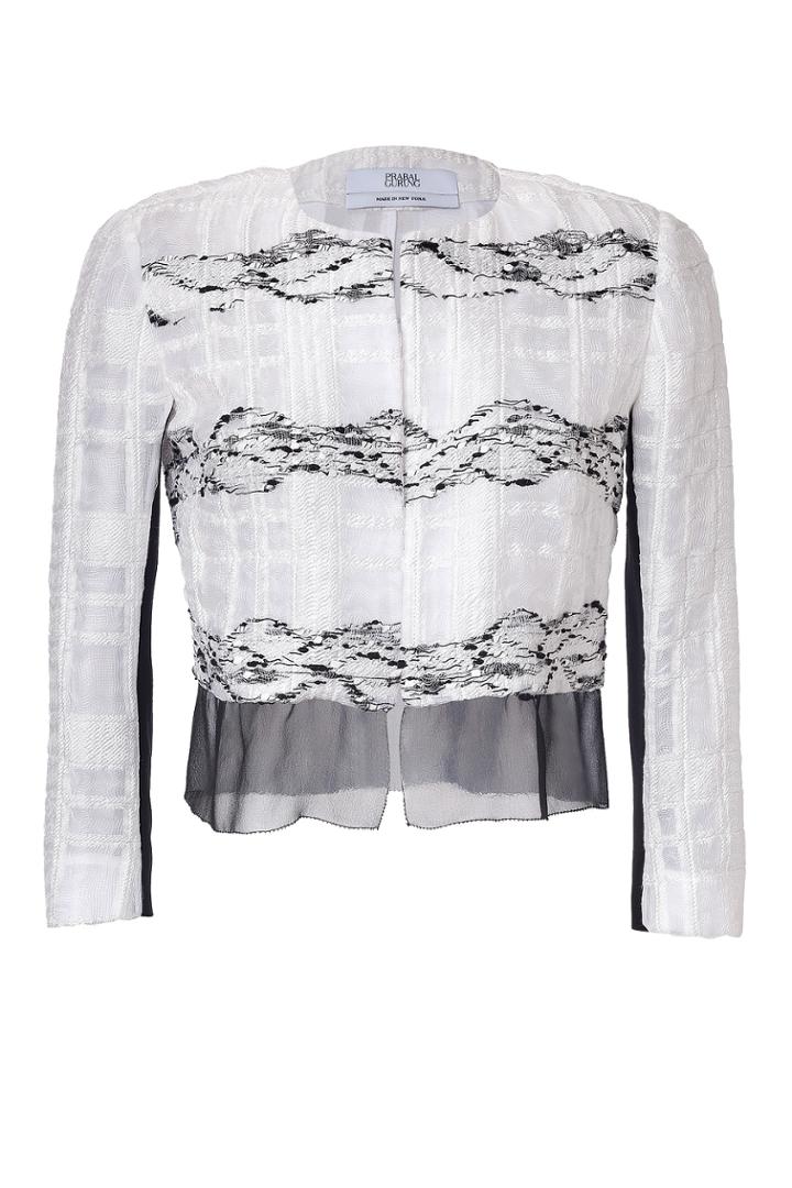 Prabal Gurung Prabal Gurung Window Pane Print Organza Bolero - Multicolor