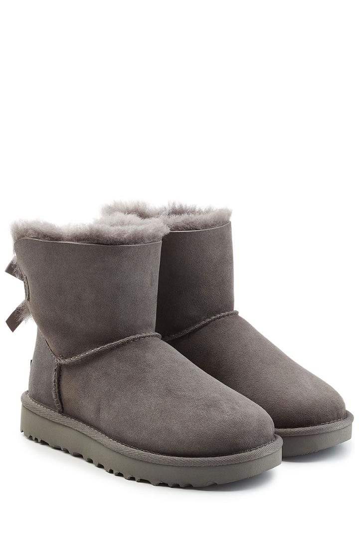 Ugg Australia Ugg Australia Mini Bailey Bow Suede Boots - Grey