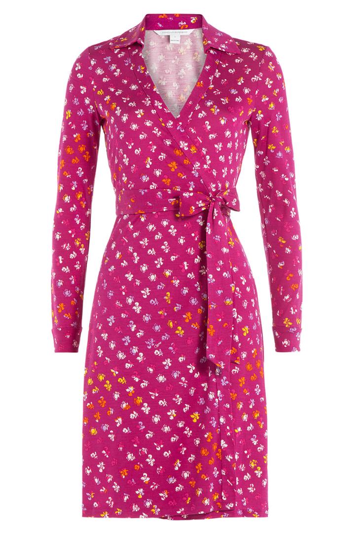 Diane Von Furstenberg Diane Von Furstenberg Printed Silk Wrap Dress - Purple
