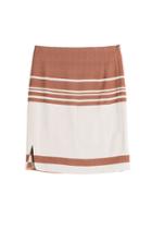 J.w. Anderson J.w. Anderson Striped Crepe Skirt - Brown