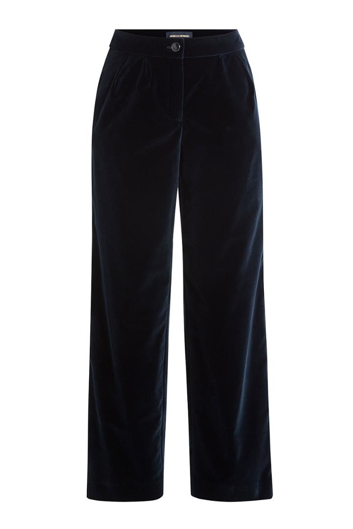 Vanessa Seward Vanessa Seward Wide Leg Cropped Velvet Pants - Blue