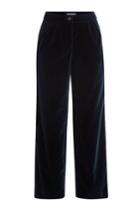 Vanessa Seward Vanessa Seward Wide Leg Cropped Velvet Pants - Blue