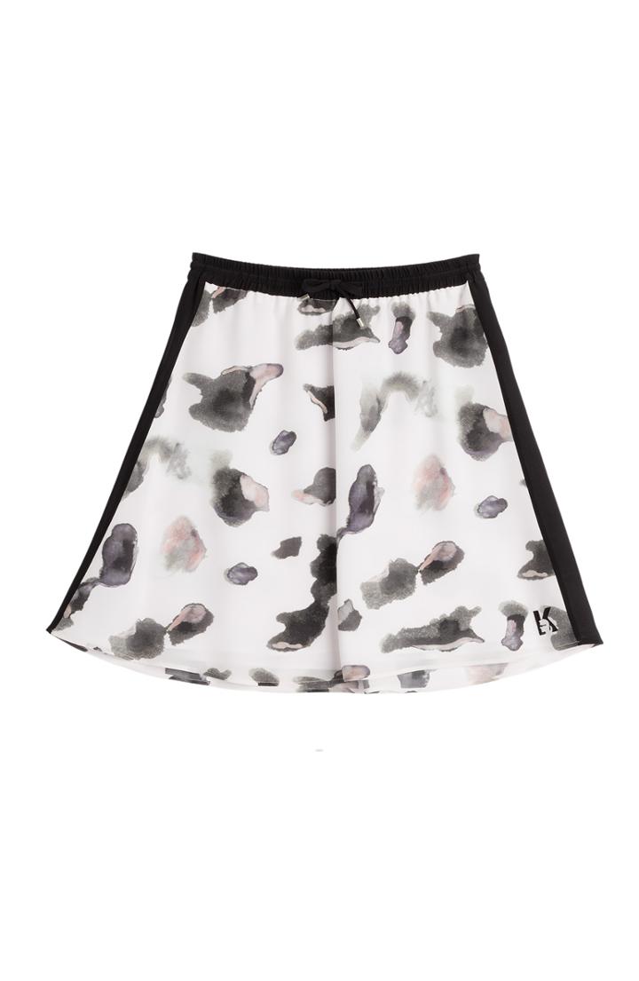 Karl Lagerfeld Printed Silk Skirt