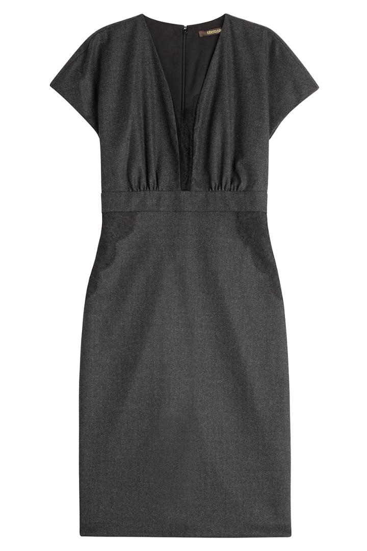 Roberto Cavalli Roberto Cavalli Wool Dress With Lace - Grey