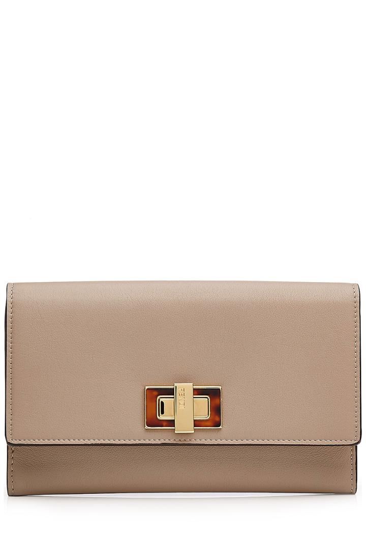 Fendi Fendi Peek A Boo Leather Wallet - Grey