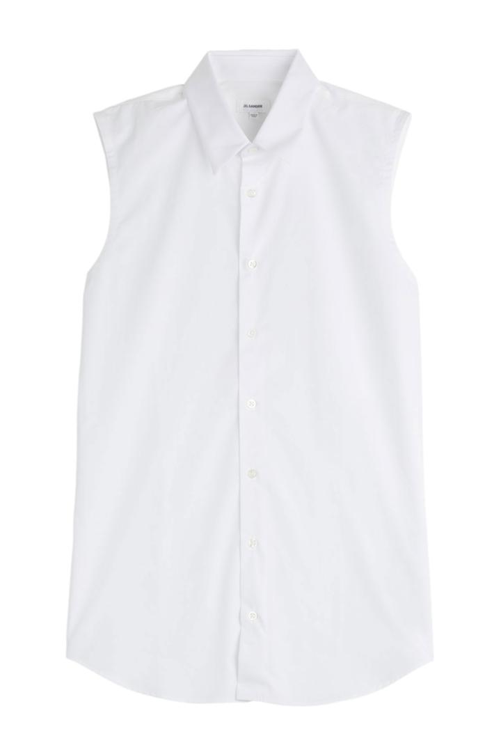 Jil Sander Jil Sander Elisir Sleeveless Cotton Shirt - White