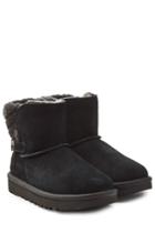 Ugg Australia Ugg Australia Fur Lined Suede Boots With Buckle - Black