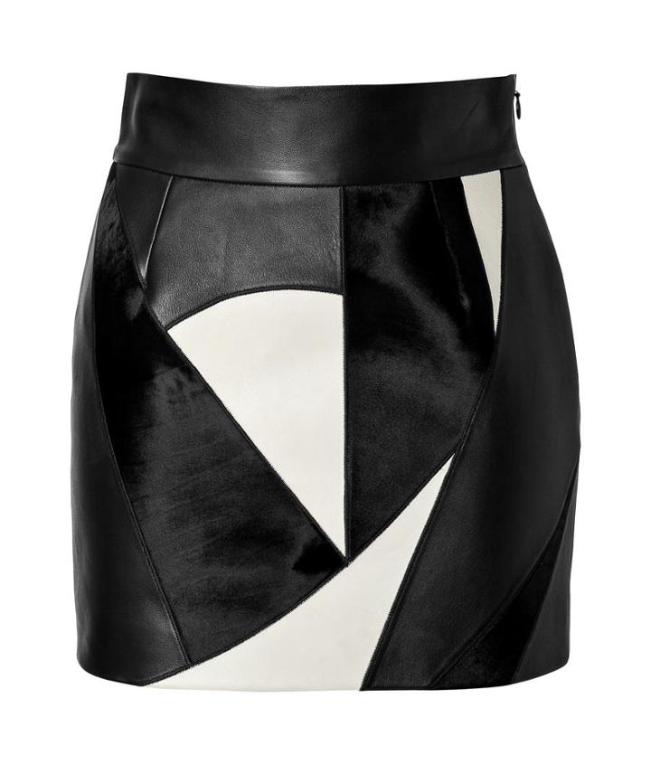 Fausto Puglisi Leather Patchwork Skirt