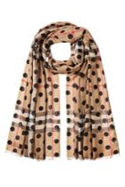 Burberry Burberry Dot Printed Check Scarf In Mulberry Silk And Wool