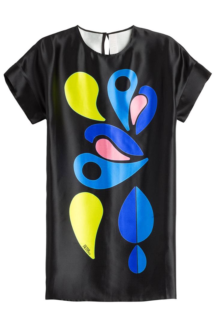 Peter Pilotto Peter Pilotto Oversized Silk Printed Dress - Black