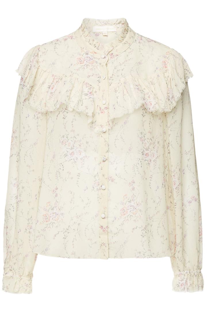 Loveshackfancy Loveshackfancy Erica Printed Silk Top
