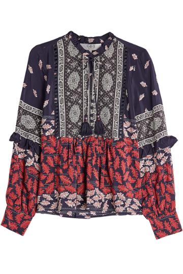 Sea Sea Printed Silk Blouse