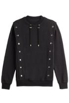 Balmain Balmain Embellished Cotton Sweatshirt - Black
