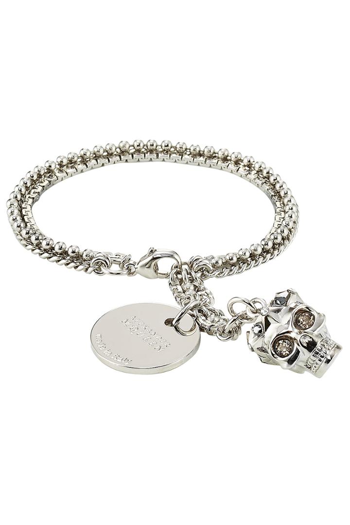 Alexander Mcqueen Alexander Mcqueen Bracelet With Embellished Skull - Silver