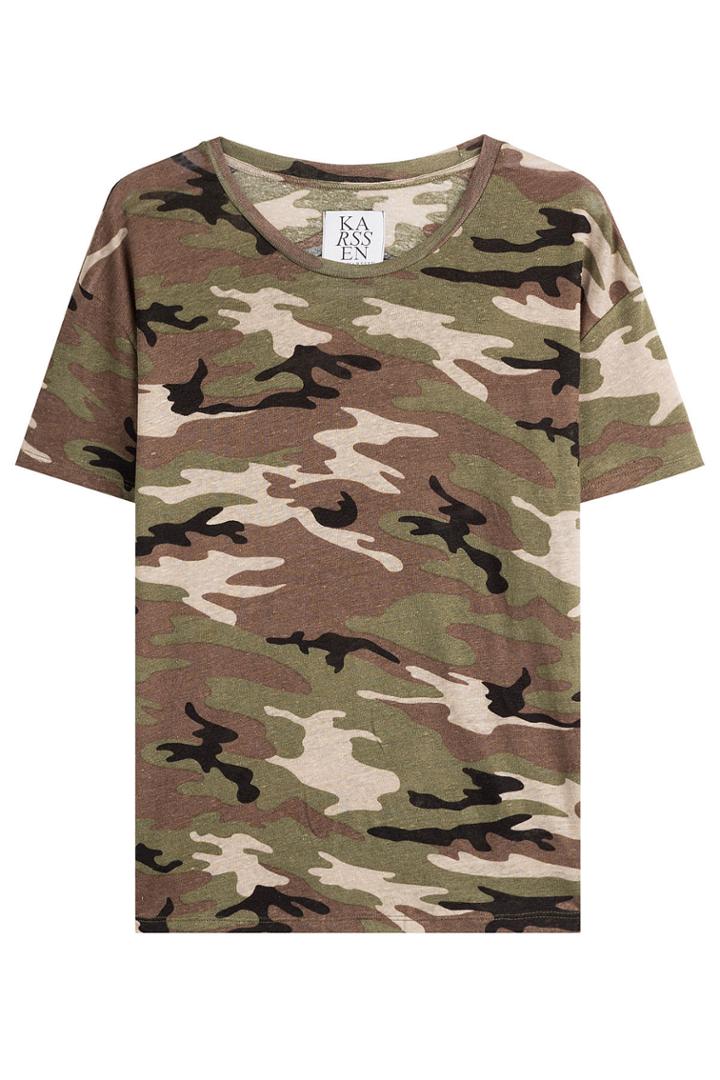 Zoe Karssen Zoe Karssen Linen Camouflage T-shirt - Green