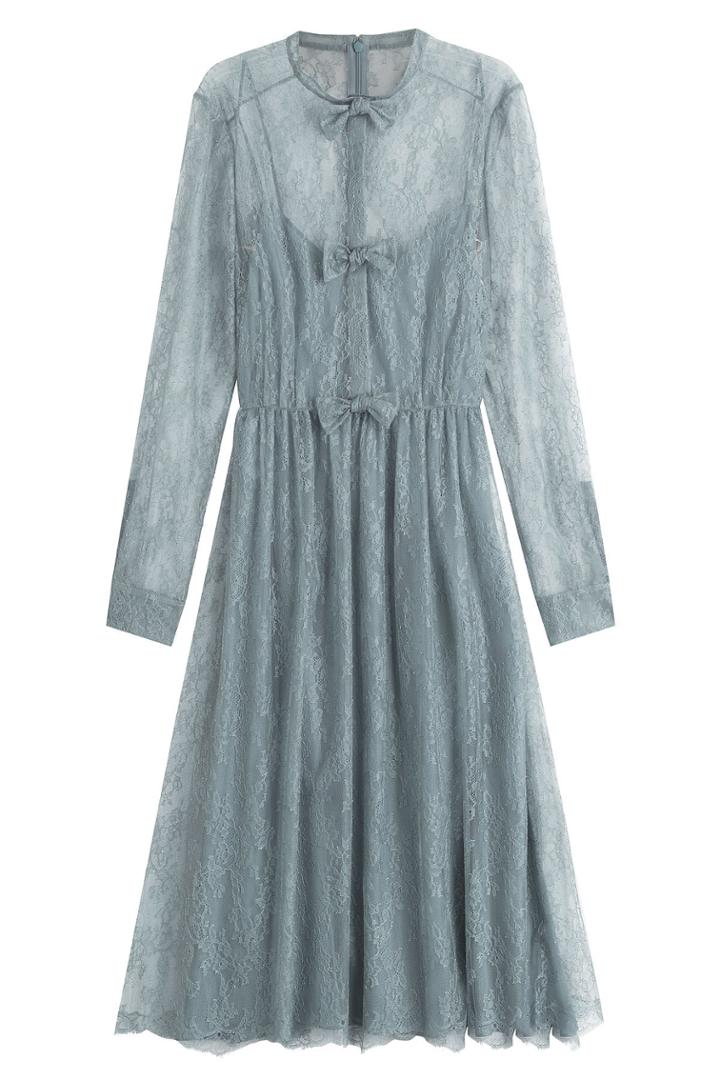 Valentino Valentino Silk Dress With Lace - Red