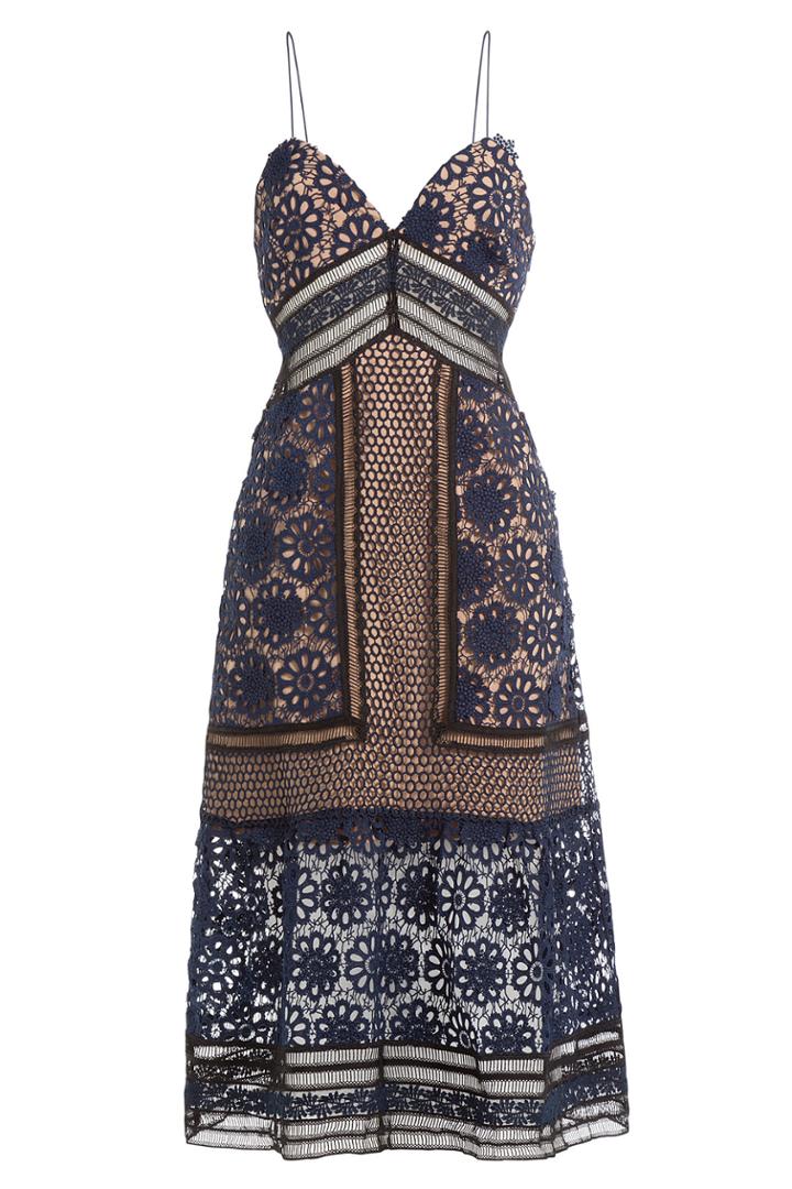 Self-portrait Self-portrait Strappy Midi Dress - Blue
