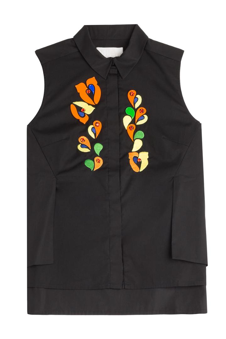 Peter Pilotto Peter Pilotto Embellished Cotton Shirt - Black