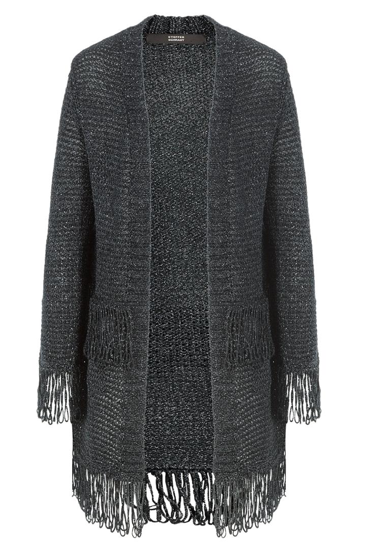 Steffen Schraut Steffen Schraut Metallic Fringed Cardigan - Grey