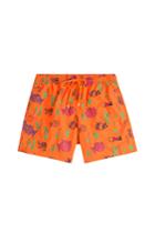 Vilebrequin Vilebrequin Printed Swim Trunks With Embroidery - Orange