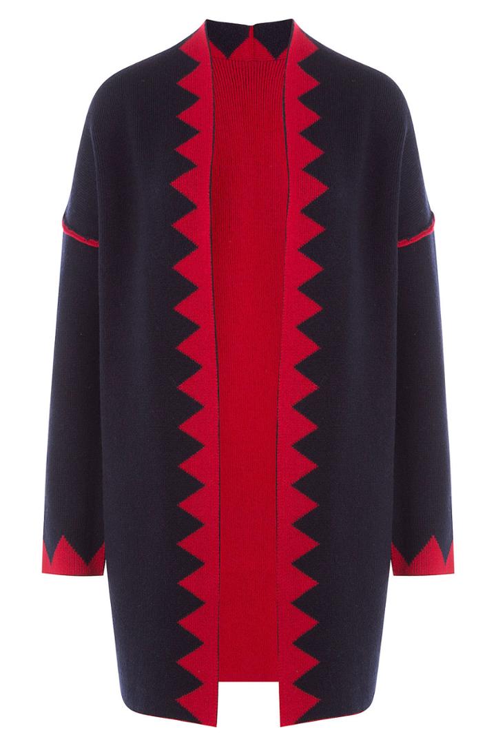 81 Hours 81 Hours Merino Wool Cardigan - Blue