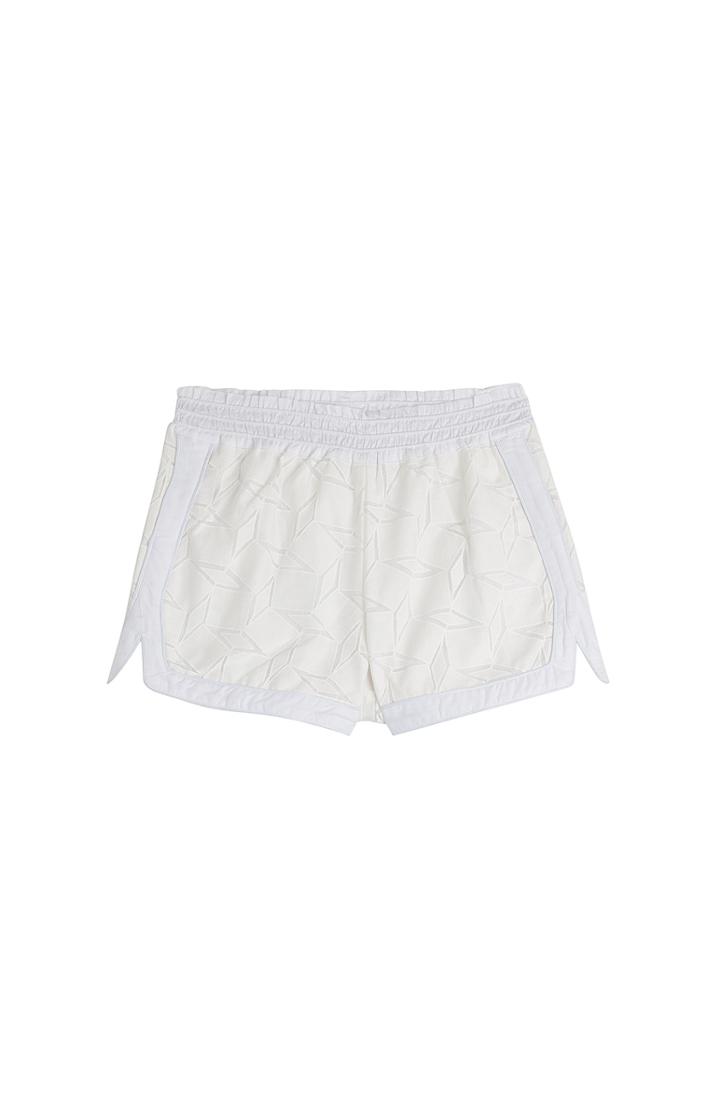 Jonathan Simkhai Cotton Blend Shorts With Lace Overlay