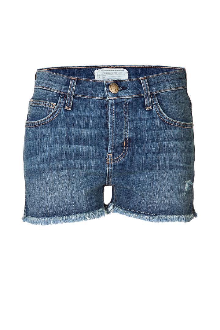 Current/elliott Current/elliott Denim Shorts With Frayed Hem - Blue