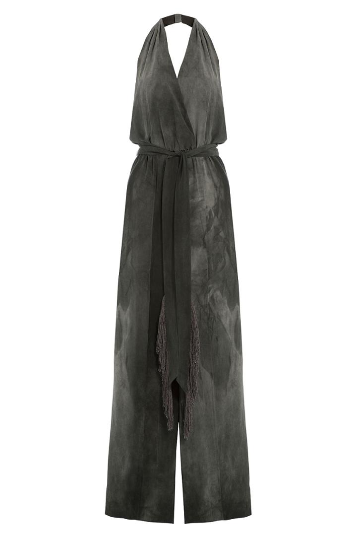 Tamara Mellon Tamara Mellon Washed Silk Jumpsuit - Grey