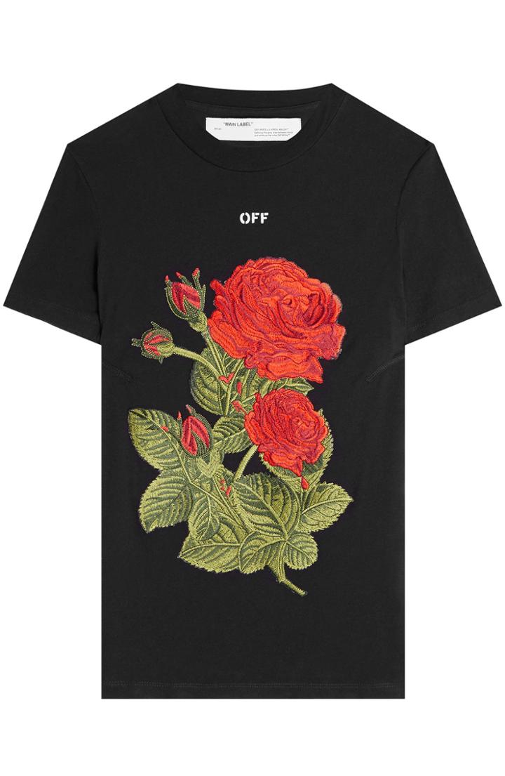 Off White Off White Embroidered T-shirt With Cotton