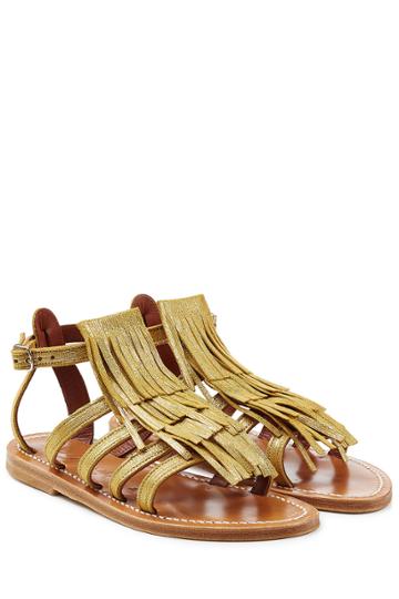 K.jacques K.jacques Leather Sandals With Fringe - Gold