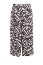 Diane Von Furstenberg Diane Von Furstenberg Printed Wide Leg Cropped Pants - Multicolored