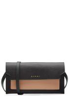 Marni Marni Leather Wallet With Shoulder Strap - Multicolor