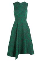 Jason Wu Jason Wu Herringbone Cloque Sleeveless Cocktail Dress - Green