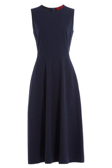 Hugo Hugo Pinstriped Midi Dress
