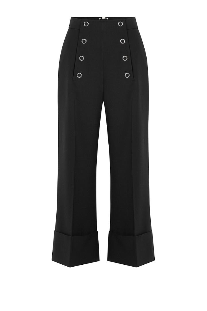 Alexander Wang Alexander Wang Wool Cropped Sailor-style Pants - Blue