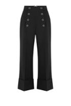 Alexander Wang Alexander Wang Wool Cropped Sailor-style Pants - Blue