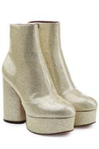 Marc Jacobs Marc Jacobs Leather Platform Ankle Boots With Glitter