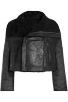Rick Owens Rick Owens Shearling Jacket With Quilted Sleeves