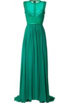 Elie Saab Crepe Gown With Lace Insets